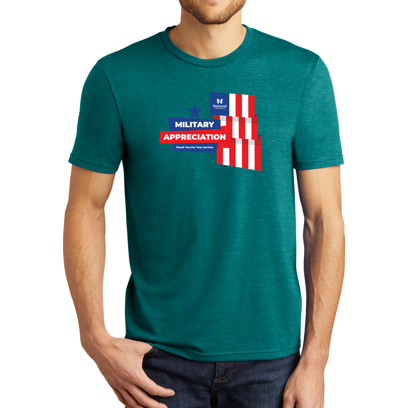 District® - Young Mens Tri-Blend Crew Neck Tee - Military Appreciation 1