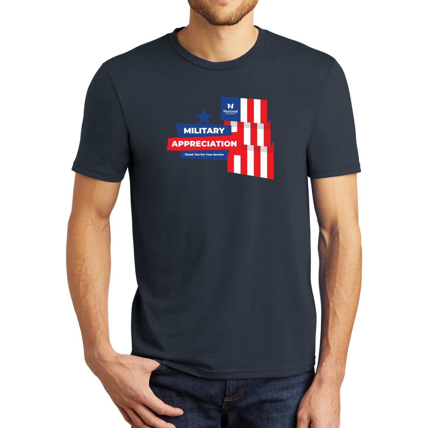 District® - Young Mens Tri-Blend Crew Neck Tee - Military Appreciation 1