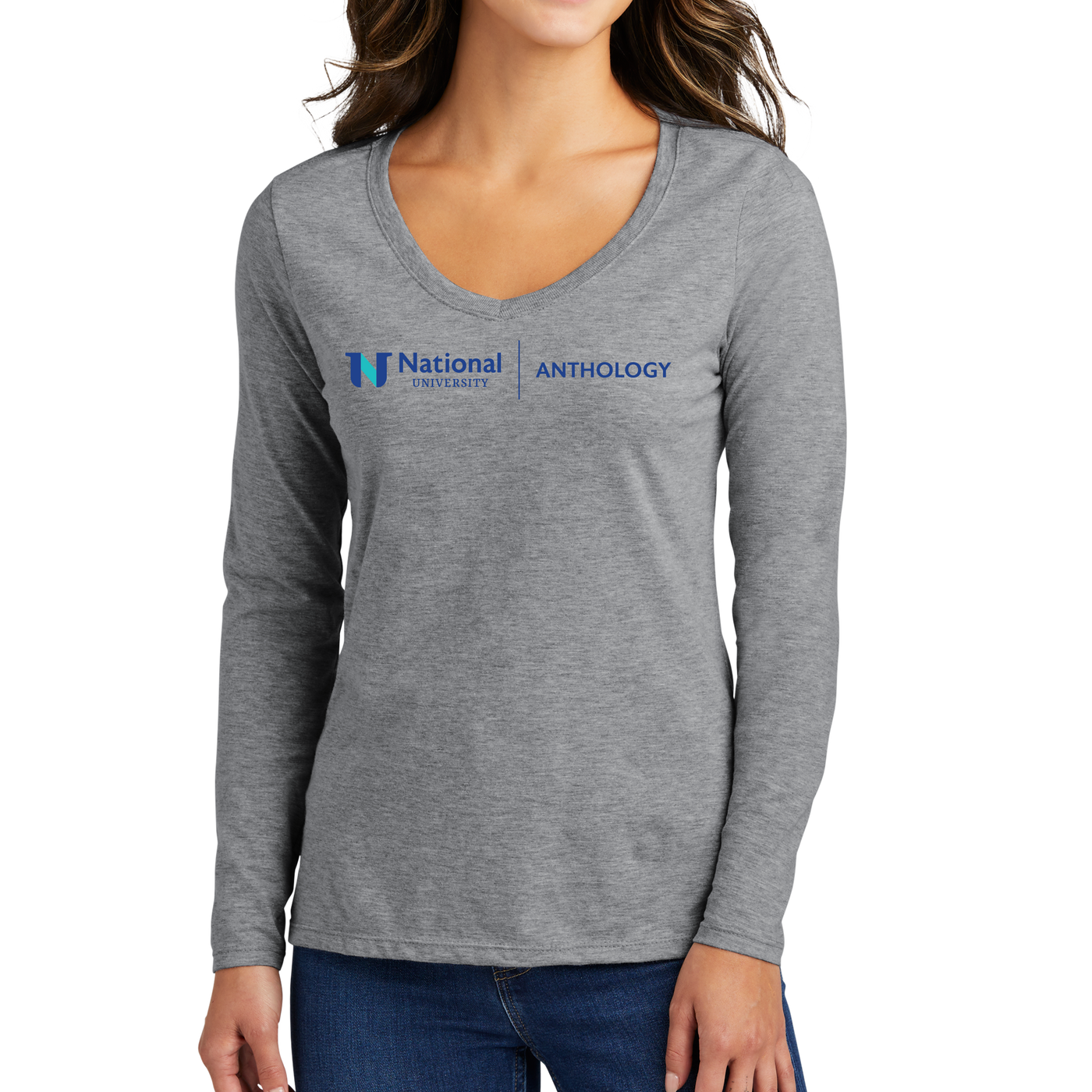 Port & Company® Women's Long Sleeve Fan Favorite™ V-Neck Tee - Anthology