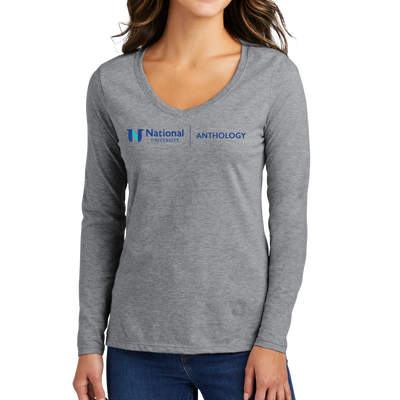 Port & Company® Women's Long Sleeve Fan Favorite™ V-Neck Tee - Anthology