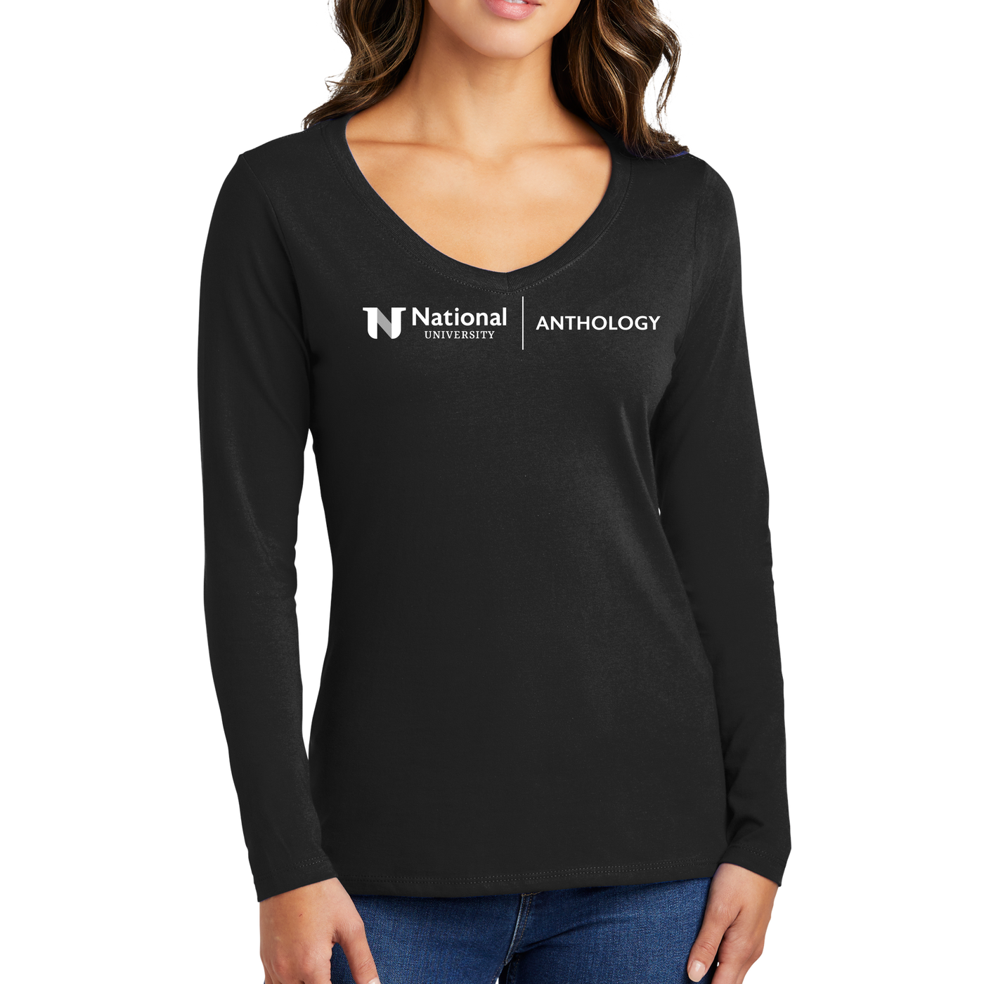 Port & Company® Women's Long Sleeve Fan Favorite™ V-Neck Tee - Anthology
