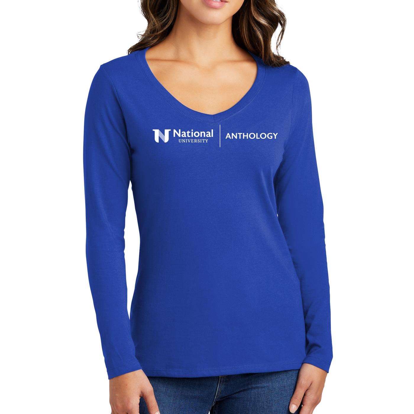 Port & Company® Women's Long Sleeve Fan Favorite™ V-Neck Tee - Anthology