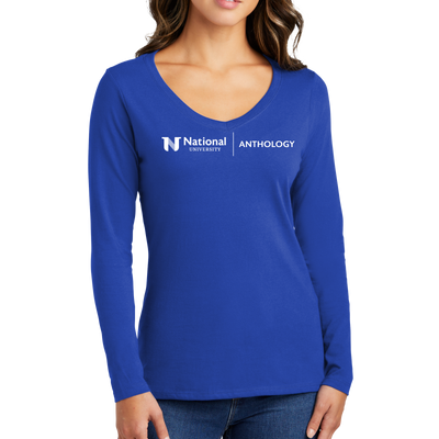 Port & Company® Women's Long Sleeve Fan Favorite™ V-Neck Tee - Anthology