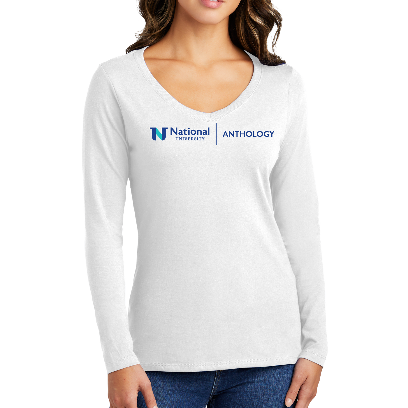 Port & Company® Women's Long Sleeve Fan Favorite™ V-Neck Tee - Anthology