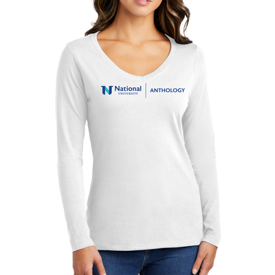 Port & Company® Women's Long Sleeve Fan Favorite™ V-Neck Tee - Anthology