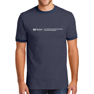 Port & Company Core Cotton Ringer Unisex Tee - JFK School of Psychology & Social Sciences