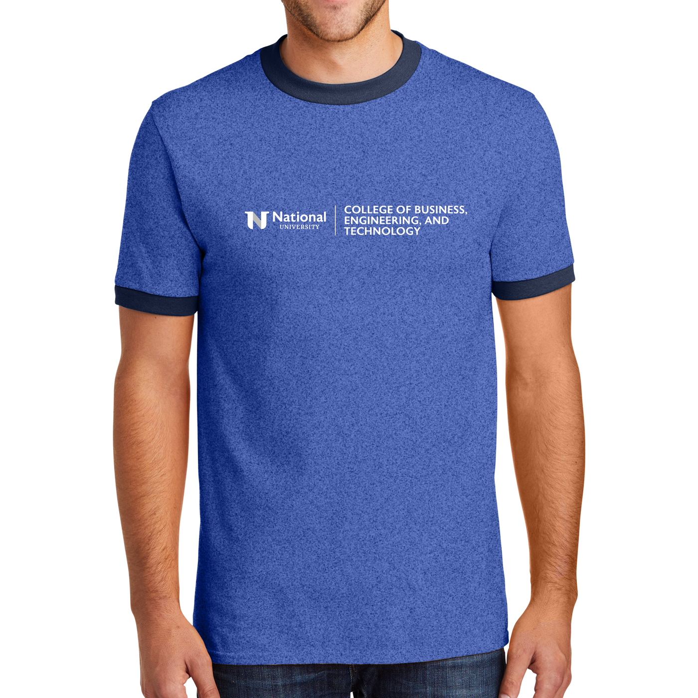 Port & Company Core Cotton Ringer Unisex Tee - College of Business, Engineering, & Technology