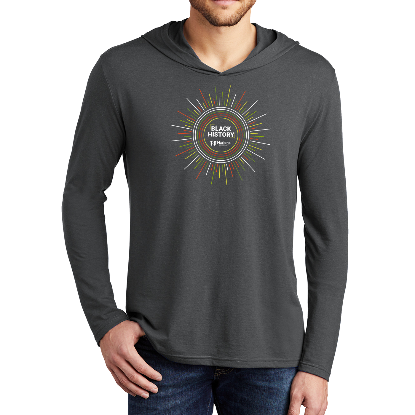 District Made® Mens Perfect Tri® Long Sleeve Hoodie - Black History 3