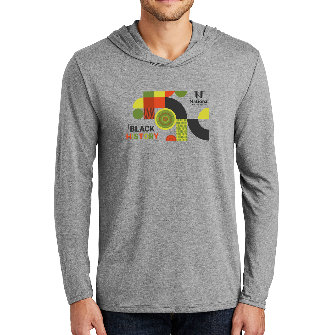 District Made® Mens Perfect Tri® Long Sleeve Hoodie - Black History 1