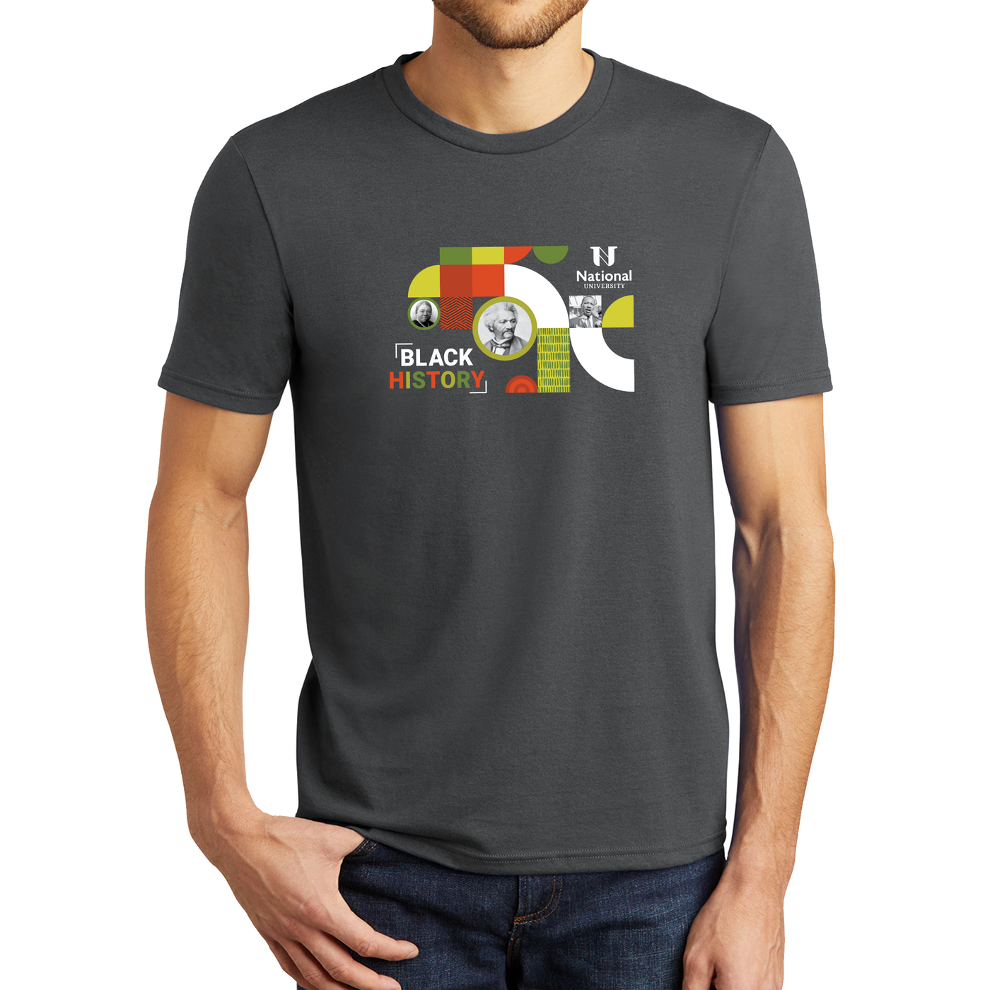 District® - Young Mens Tri-Blend Crew Neck Tee - Black History 2