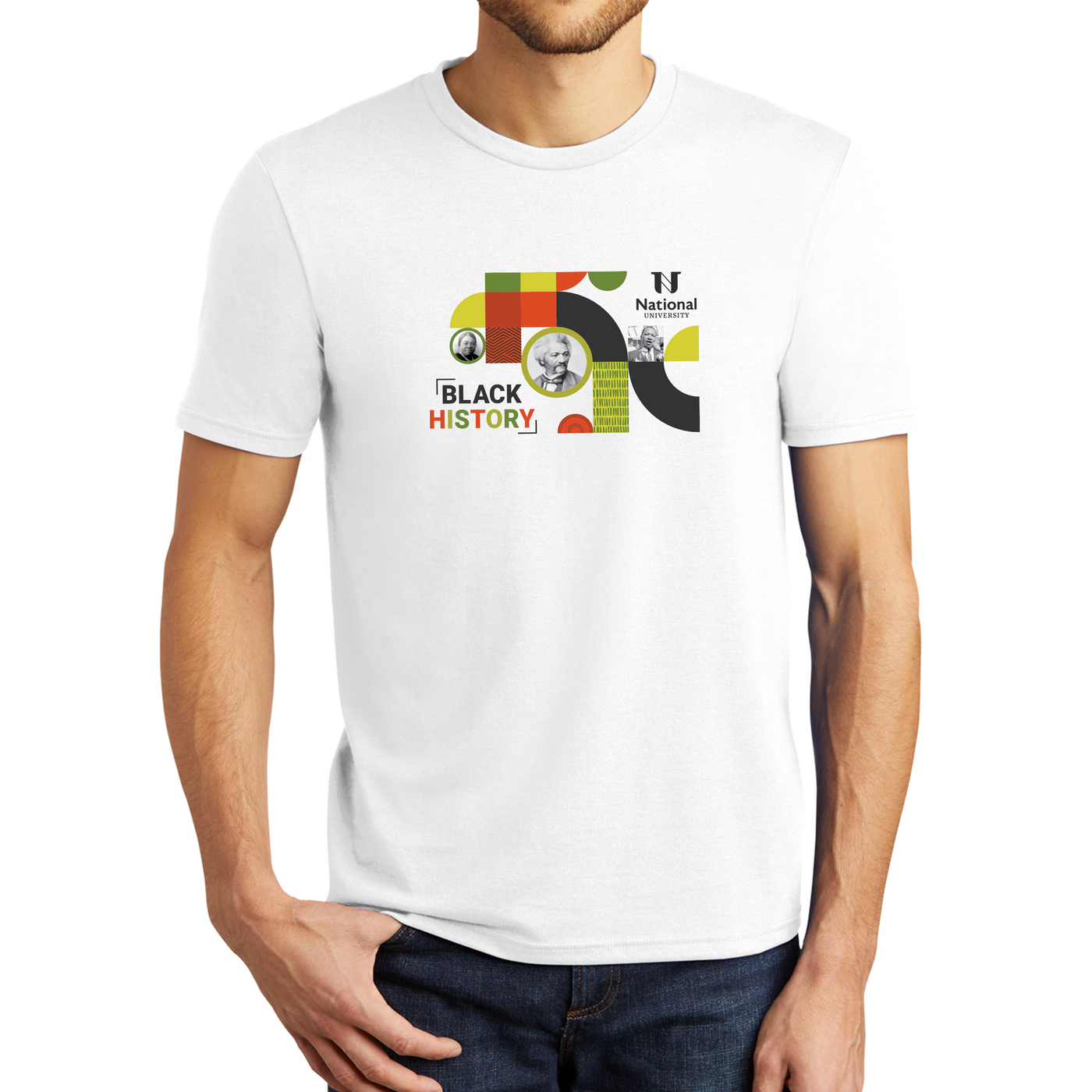 District® - Young Mens Tri-Blend Crew Neck Tee - Black History 2